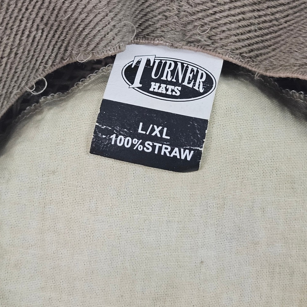 Turner Hats Wide Brim Sun Hat L XL Packable Straw Blue Band Resort Beach Coastal - Picture 7 of 7